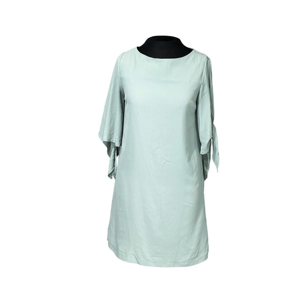 Krazy Kat Light Sage Green Dress With Tie Sleeve Detail XS